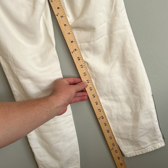 Madewell White High Rise Slim Fit Jeans Crop Ankle Zip Size 26 - Picture 8 of 10